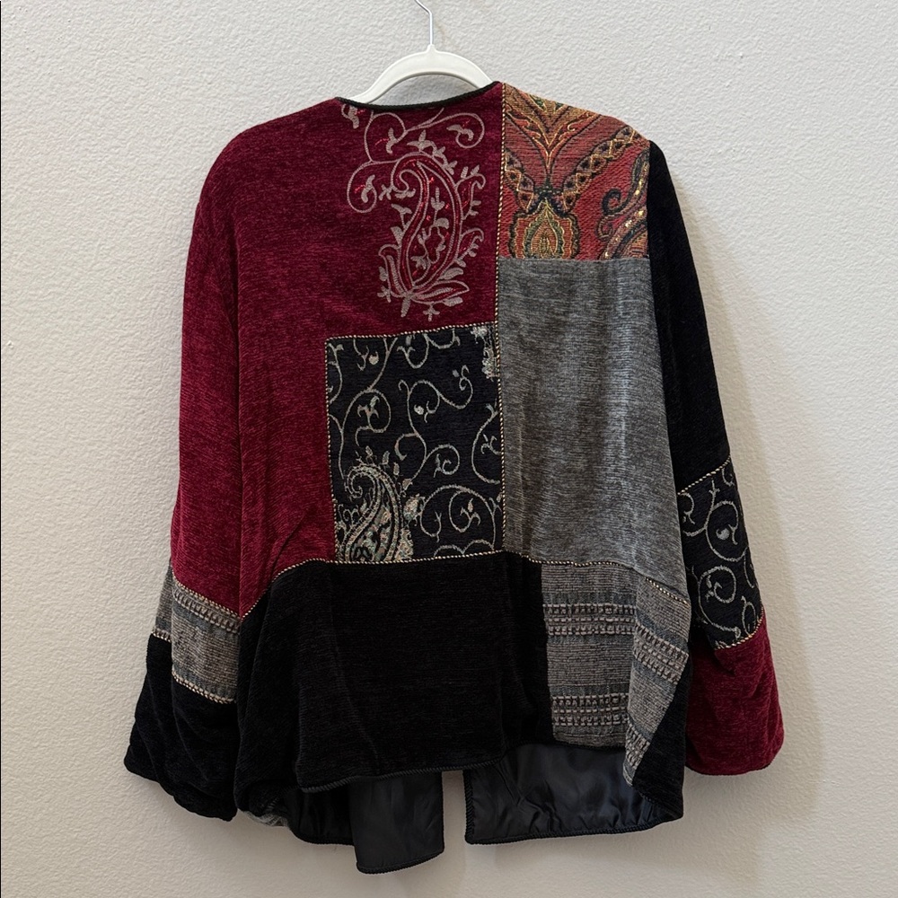 Patchwork Cardigan With Intricate Patterns - image 2
